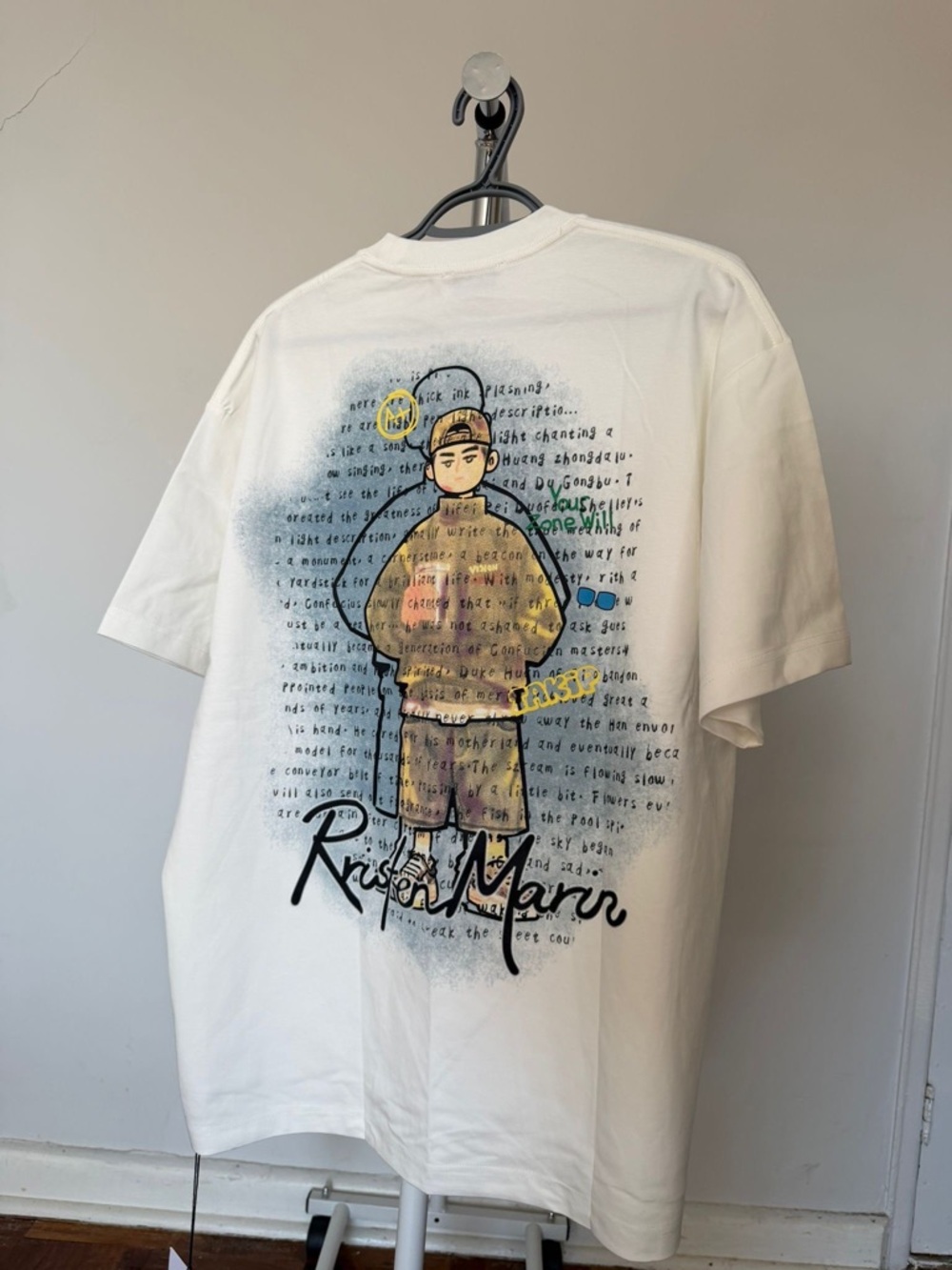 White Graphic Short-Sleeve Men's Shirt